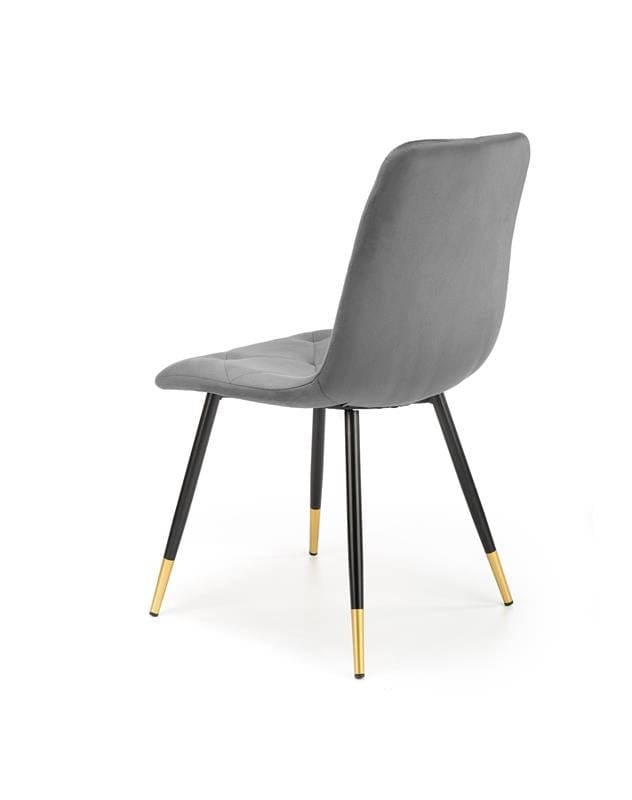 Halmar Scaun tapitat cu stofa si picioare metalice, Kai-438 Velvet Gri / Negru / Auriu, l45xA50xH86 cm