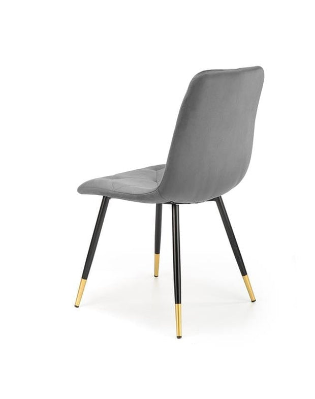 Halmar Scaun tapitat cu stofa si picioare metalice, Kai-438 Velvet Gri / Negru / Auriu, l45xA50xH86 cm