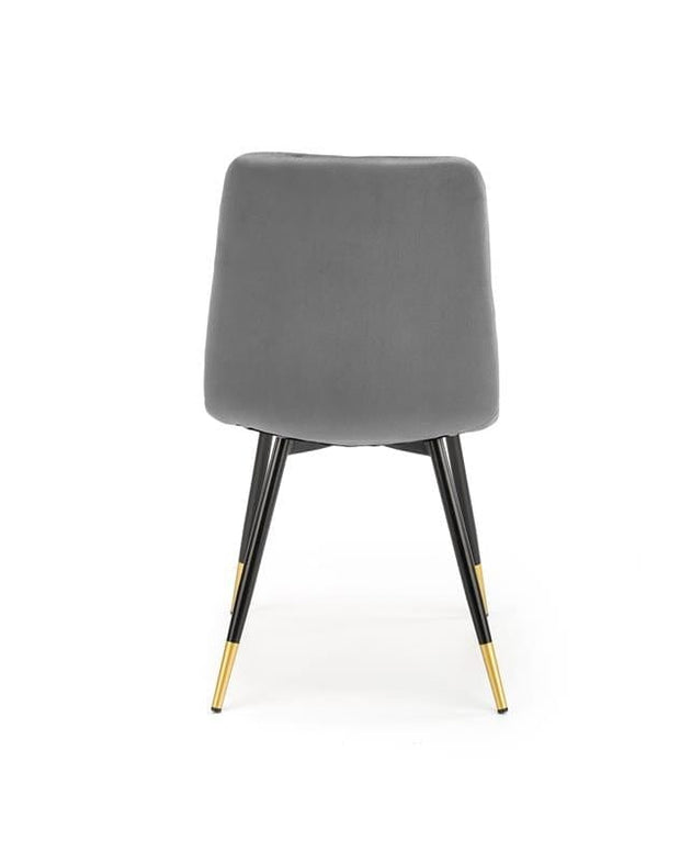 Halmar Scaun tapitat cu stofa si picioare metalice, Kai-438 Velvet Gri / Negru / Auriu, l45xA50xH86 cm