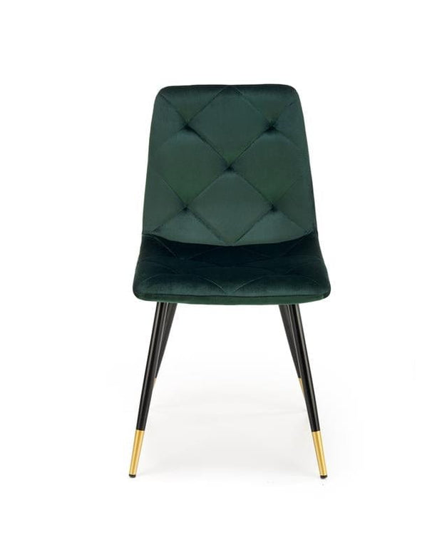 Halmar Scaun tapitat cu stofa si picioare metalice, Kai-438 Velvet Verde Inchis / Negru / Auriu, l45xA50xH86 cm