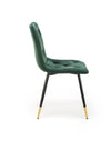 Halmar Scaun tapitat cu stofa si picioare metalice, Kai-438 Velvet Verde Inchis / Negru / Auriu, l45xA50xH86 cm