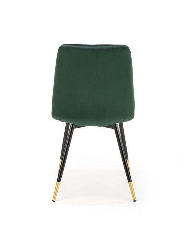 Halmar Scaun tapitat cu stofa si picioare metalice, Kai-438 Velvet Verde Inchis / Negru / Auriu, l45xA50xH86 cm