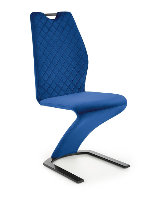 Halmar Scaun tapitat cu stofa si picioare metalice, Kai-442 Velvet Bleumarin / Negru, l46xA61xH102 cm
