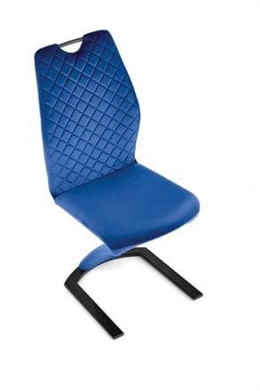 Halmar Scaun tapitat cu stofa si picioare metalice, Kai-442 Velvet Bleumarin / Negru, l46xA61xH102 cm
