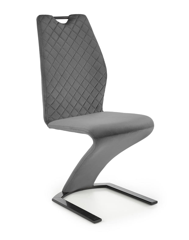 Halmar Scaun tapitat cu stofa si picioare metalice, Kai-442 Velvet Gri / Negru, l46xA61xH102 cm