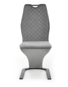Halmar Scaun tapitat cu stofa si picioare metalice, Kai-442 Velvet Gri / Negru, l46xA61xH102 cm