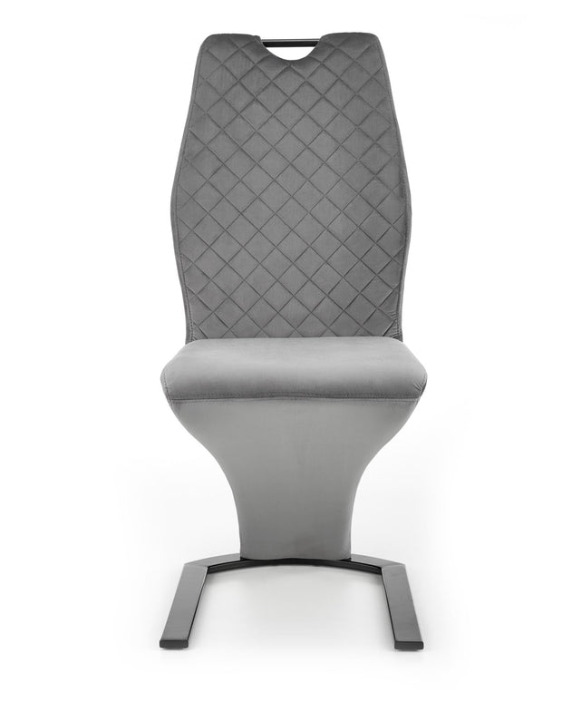 Halmar Scaun tapitat cu stofa si picioare metalice, Kai-442 Velvet Gri / Negru, l46xA61xH102 cm