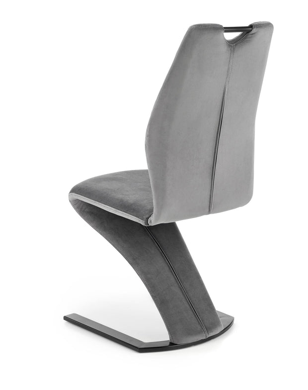 Halmar Scaun tapitat cu stofa si picioare metalice, Kai-442 Velvet Gri / Negru, l46xA61xH102 cm