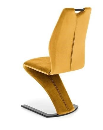 Scaun tapitat cu stofa si picioare metalice, Kai-442 Velvet Mustariu / Negru, l46xA61xH102 cm (5)