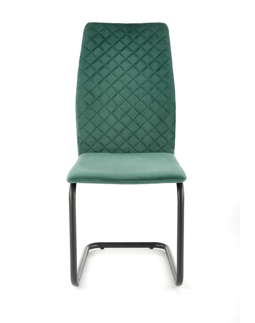 Halmar Scaun tapitat cu stofa si picioare metalice, Kai-444 Velvet Verde inchis / Negru, l44xA54xH97 cm
