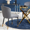 Scaun tapitat cu stofa si picioare metalice, Kai-446 Velvet Gri / Negru / Auriu, l51xA55xH86 cm (2)