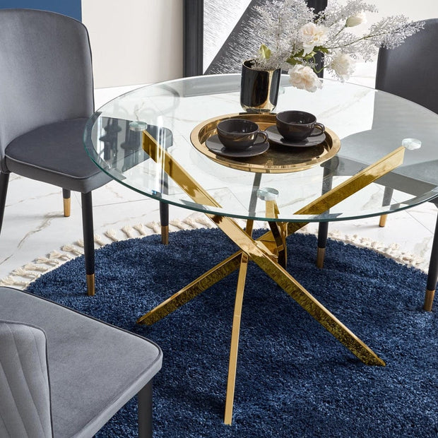 Halmar Scaun tapitat cu stofa si picioare metalice, Kai-446 Velvet Gri / Negru / Auriu, l51xA55xH86 cm