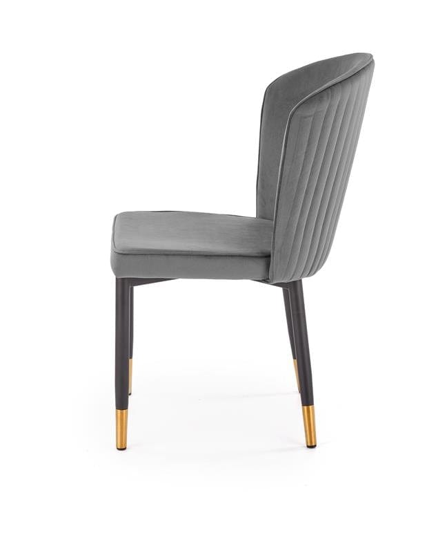 Halmar Scaun tapitat cu stofa si picioare metalice, Kai-446 Velvet Gri / Negru / Auriu, l51xA55xH86 cm