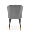Halmar Scaun tapitat cu stofa si picioare metalice, Kai-446 Velvet Gri / Negru / Auriu, l51xA55xH86 cm