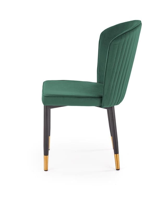 Halmar Scaun tapitat cu stofa si picioare metalice, Kai-446 Velvet Verde Inchis / Negru / Auriu, l51xA55xH86 cm