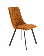 Halmar Scaun tapitat cu stofa si picioare metalice, Kai-450 Velvet Cinnamon/ Negru, l44xA58xH85 cm