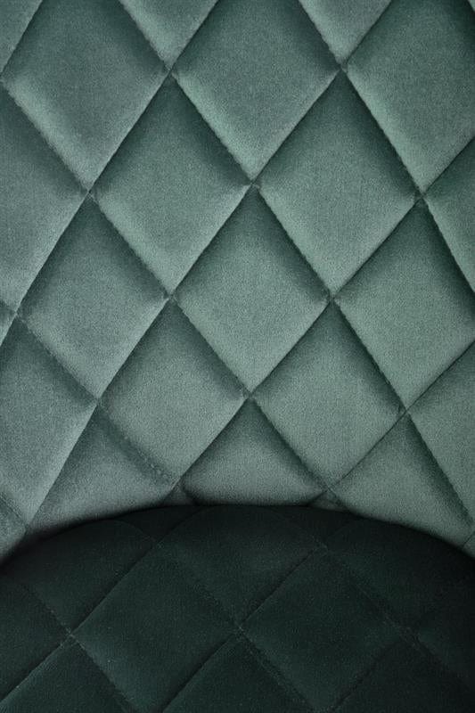 Halmar Scaun tapitat cu stofa si picioare metalice, Kai-450 Velvet Verde Inchis / Negru, l44xA58xH85 cm