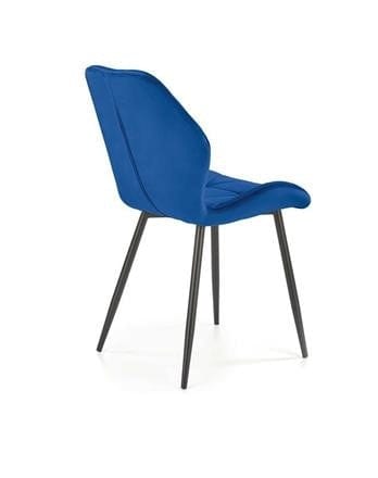 Halmar Scaun tapitat cu stofa si picioare metalice, Kai-453 Velvet Bleumarin / Negru, l48xA53xH86 cm