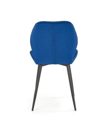 Halmar Scaun tapitat cu stofa si picioare metalice, Kai-453 Velvet Bleumarin / Negru, l48xA53xH86 cm