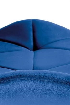Halmar Scaun tapitat cu stofa si picioare metalice, Kai-453 Velvet Bleumarin / Negru, l48xA53xH86 cm