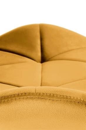 Halmar Scaun tapitat cu stofa si picioare metalice, Kai-453 Velvet Mustariu / Negru, l48xA53xH86 cm