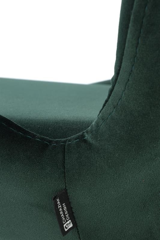 Halmar Scaun tapitat cu stofa si picioare metalice, Kai-454 Velvet Verde inchis / Negru, l46xA55xH83 cm