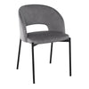 Halmar Scaun tapitat cu stofa si picioare metalice, Kai-455 Velvet Gri / Negru, l51xA57xH77 cm