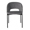 Halmar Scaun tapitat cu stofa si picioare metalice, Kai-455 Velvet Gri / Negru, l51xA57xH77 cm