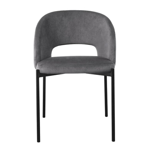 Halmar Scaun tapitat cu stofa si picioare metalice, Kai-455 Velvet Gri / Negru, l51xA57xH77 cm