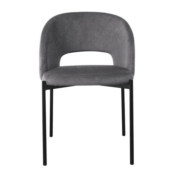 Halmar Scaun tapitat cu stofa si picioare metalice, Kai-455 Velvet Gri / Negru, l51xA57xH77 cm