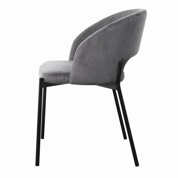 Halmar Scaun tapitat cu stofa si picioare metalice, Kai-455 Velvet Gri / Negru, l51xA57xH77 cm