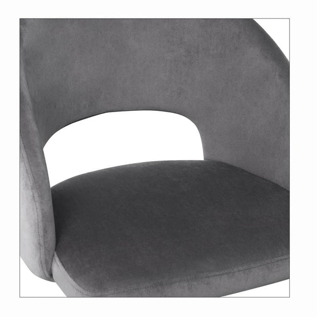 Halmar Scaun tapitat cu stofa si picioare metalice, Kai-455 Velvet Gri / Negru, l51xA57xH77 cm