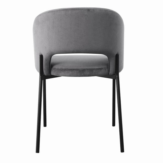 Scaun tapitat cu stofa si picioare metalice, Kai-455 Velvet Gri / Negru, l51xA57xH77 cm (3)