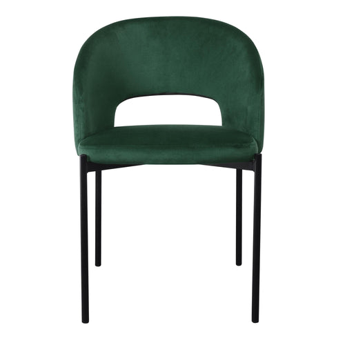 Halmar Scaun tapitat cu stofa si picioare metalice, Kai-455 Velvet Verde inchis / Negru, l51xA57xH77 cm