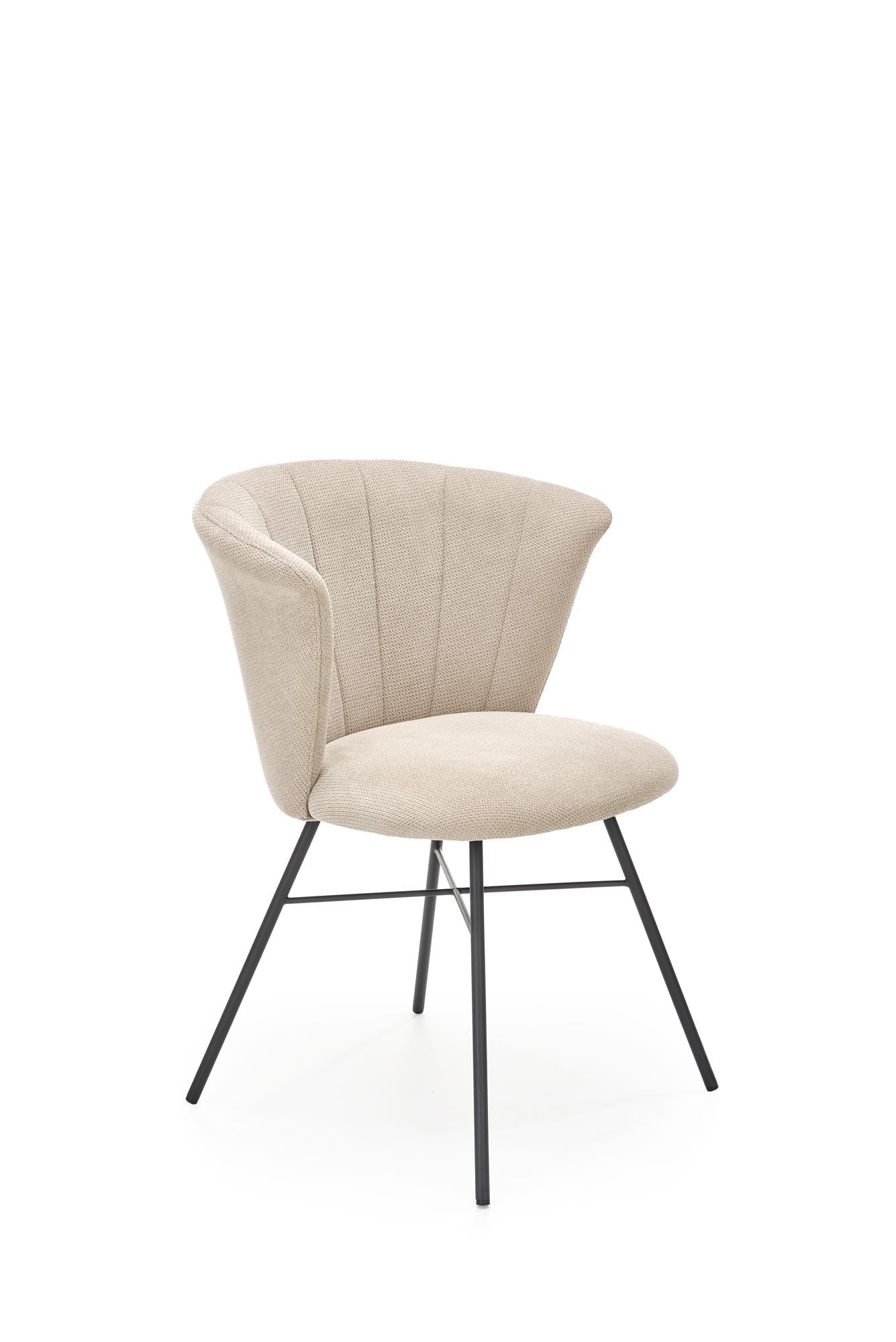 Halmar Scaun tapitat cu stofa si picioare metalice, Kai-459 Bej / Negru, l60xA59xH79 cm
