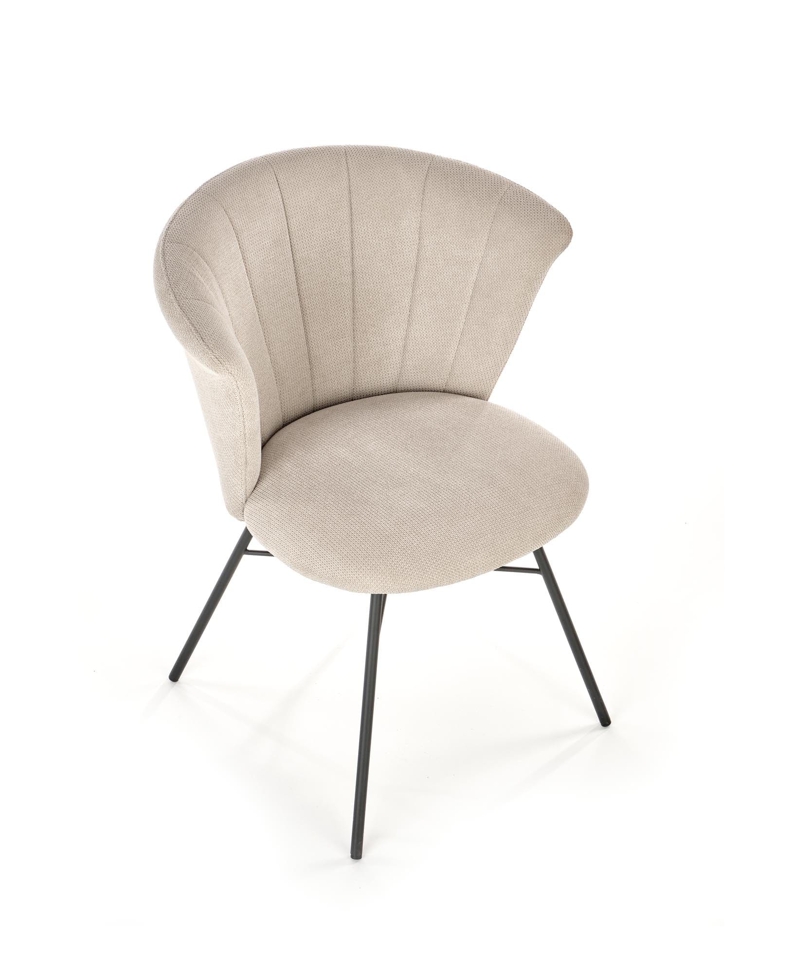 Halmar Scaun tapitat cu stofa si picioare metalice, Kai-459 Bej / Negru, l60xA59xH79 cm