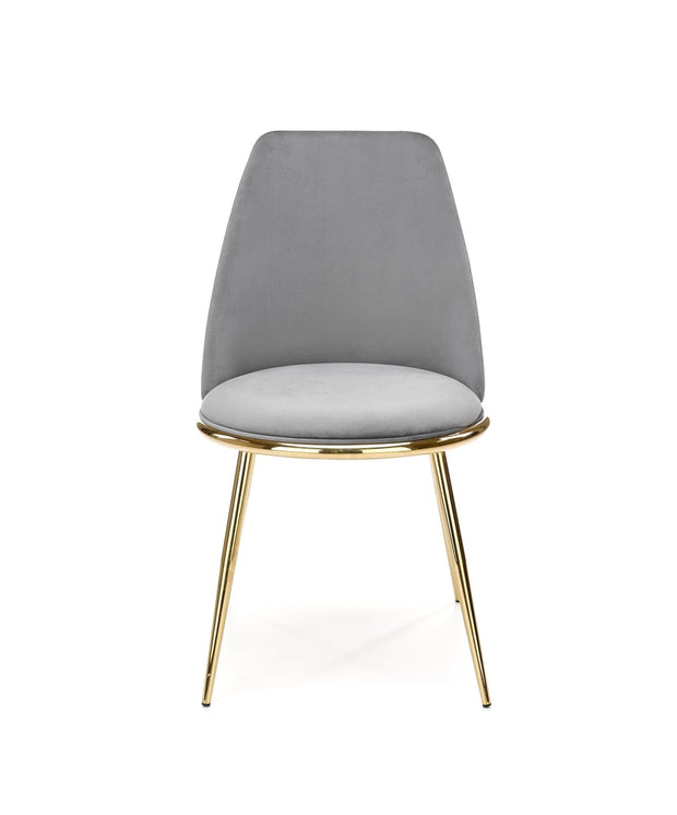 Halmar Scaun tapitat cu stofa si picioare metalice, Kai-460 Velvet Gri / Auriu, l49xA54xH84 cm