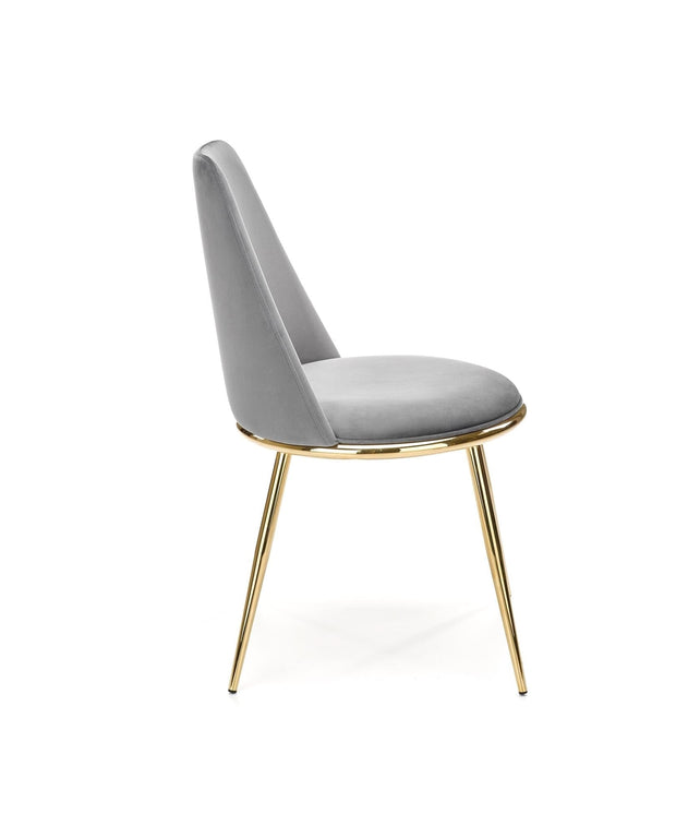 Halmar Scaun tapitat cu stofa si picioare metalice, Kai-460 Velvet Gri / Auriu, l49xA54xH84 cm