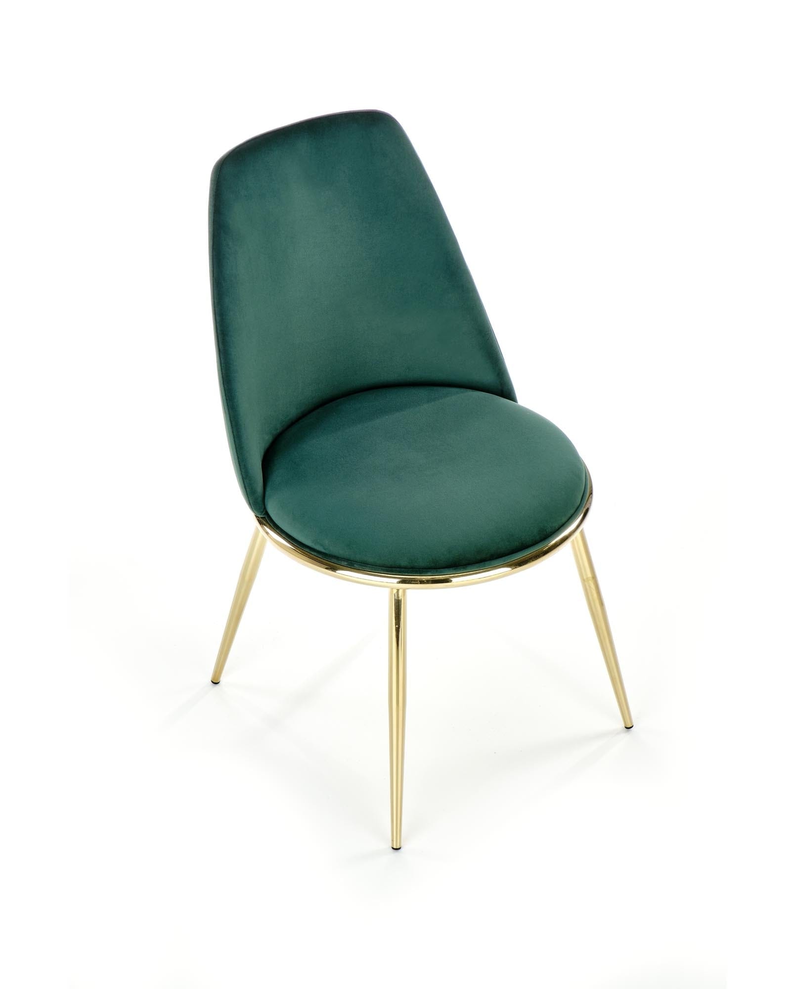 Halmar Scaun tapitat cu stofa si picioare metalice, Kai-460 Velvet Verde Inchis / Auriu, l49xA54xH84 cm