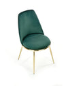 Halmar Scaun tapitat cu stofa si picioare metalice, Kai-460 Velvet Verde Inchis / Auriu, l49xA54xH84 cm