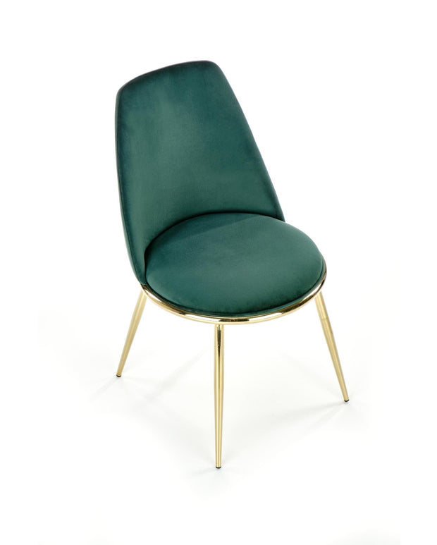 Halmar Scaun tapitat cu stofa si picioare metalice, Kai-460 Velvet Verde Inchis / Auriu, l49xA54xH84 cm