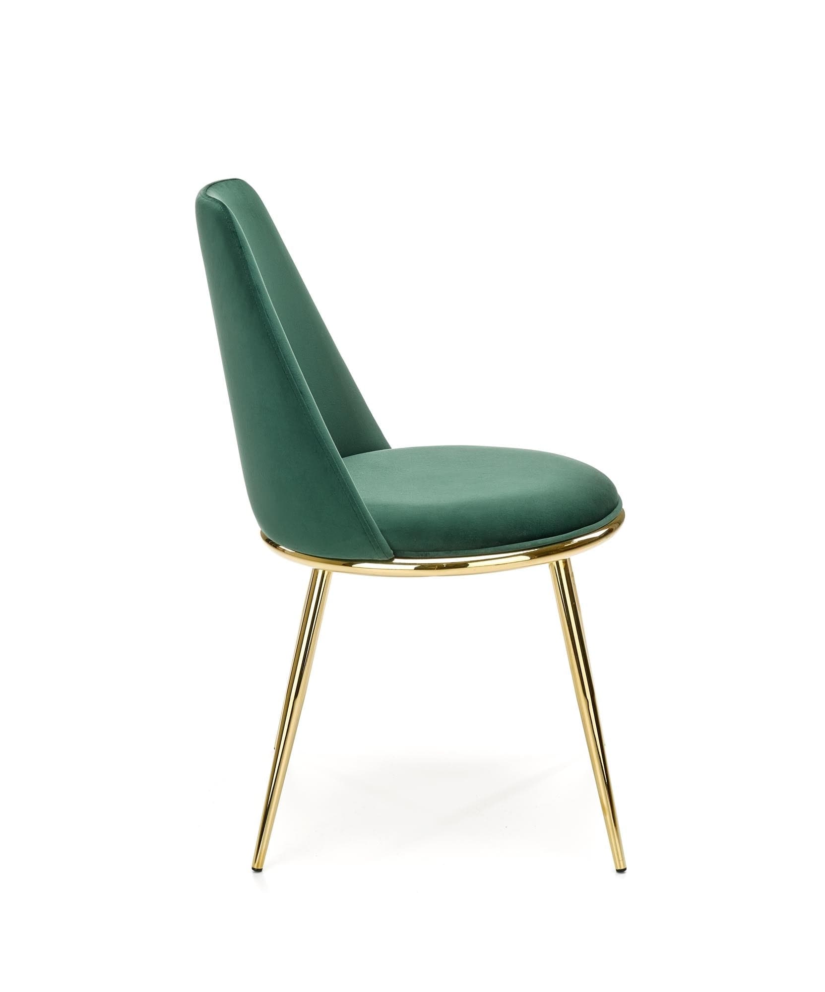 Scaun tapitat cu stofa si picioare metalice, Kai-460 Velvet Verde Inchis / Auriu, l49xA54xH84 cm (4)