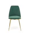 Halmar Scaun tapitat cu stofa si picioare metalice, Kai-460 Velvet Verde Inchis / Auriu, l49xA54xH84 cm