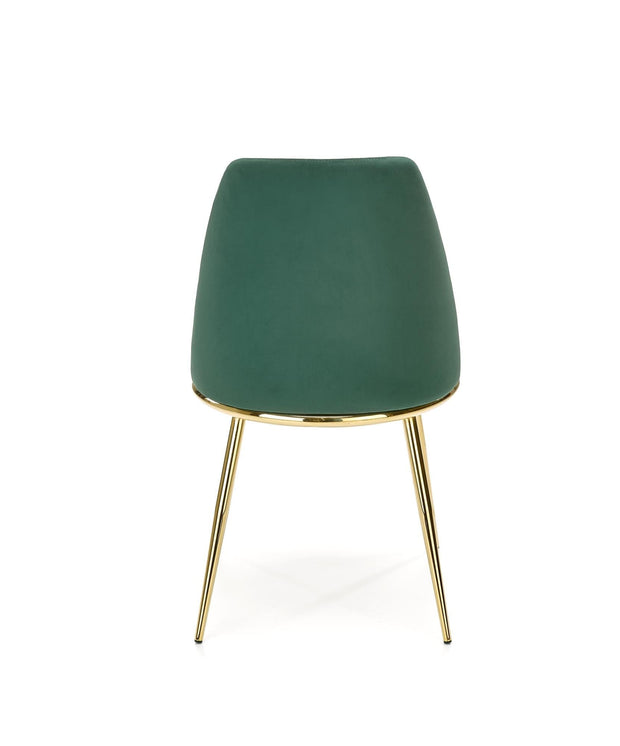 Scaun tapitat cu stofa si picioare metalice, Kai-460 Velvet Verde Inchis / Auriu, l49xA54xH84 cm (6)