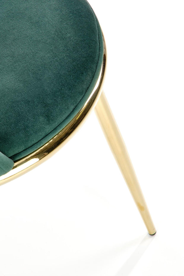 Scaun tapitat cu stofa si picioare metalice, Kai-460 Velvet Verde Inchis / Auriu, l49xA54xH84 cm (9)