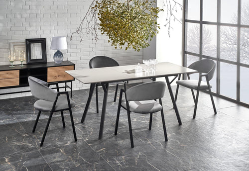 Halmar Scaun tapitat cu stofa si picioare metalice, Kai-473 Velvet Gri / Negru, l54xA58xH82 cm