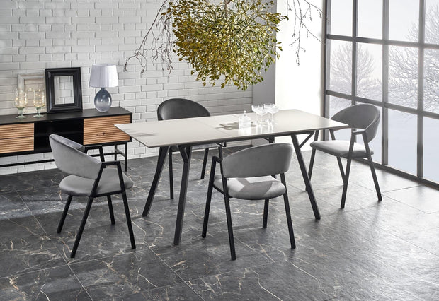 Halmar Scaun tapitat cu stofa si picioare metalice, Kai-473 Velvet Gri / Negru, l54xA58xH82 cm