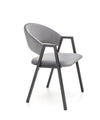 Halmar Scaun tapitat cu stofa si picioare metalice, Kai-473 Velvet Gri / Negru, l54xA58xH82 cm