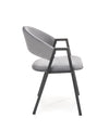 Halmar Scaun tapitat cu stofa si picioare metalice, Kai-473 Velvet Gri / Negru, l54xA58xH82 cm