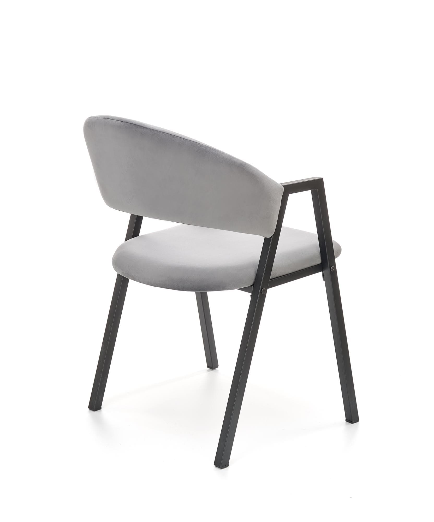 Halmar Scaun tapitat cu stofa si picioare metalice, Kai-473 Velvet Gri / Negru, l54xA58xH82 cm